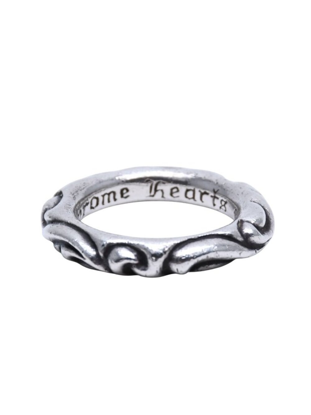 Chrome Hearts Scroll Band Ring 925 Sterling Silver